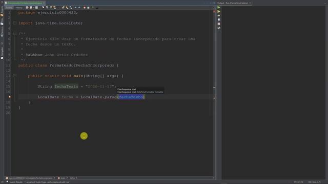 Java Ejercicio: 433 Crear Fecha desde un Formateador Estándar con el Método parse() de LocalDate смотреть онлайн