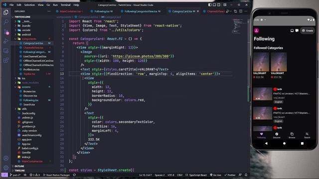 Twitch App UI Clone | Part 2 | Following Screen | React Native | 2022 смотреть онлайн