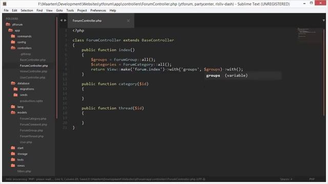 PHP Beginner Tutorial Laravel Forum Software Part 6 смотреть онлайн