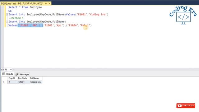 SQL Server Insert More Than One Rows In Single Query смотреть онлайн