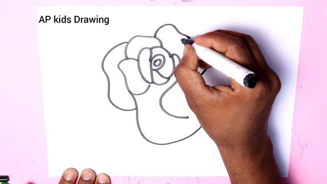 Drawing For Beginners ! How To Draw and Colouring Cute Rose from Letter R online learning смотреть онлайн