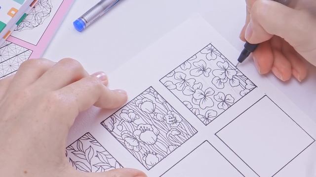 Дудлинг. 8 простых узоров с цветами Zentangle