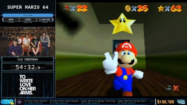 Super Mario 64 120 Star by Cheese05 in 1:45:19 - GDQx2018 смотреть онлайн