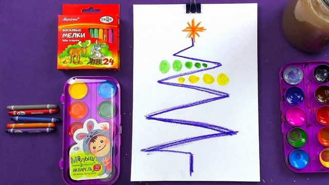 Первая Ёлочка для малыша - рисуем красками точки смотреть онлайн