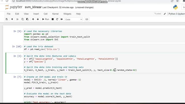 Support Vector Machine SVM with linear kernel Python Code / Machine Learning SVM Python смотреть онлайн