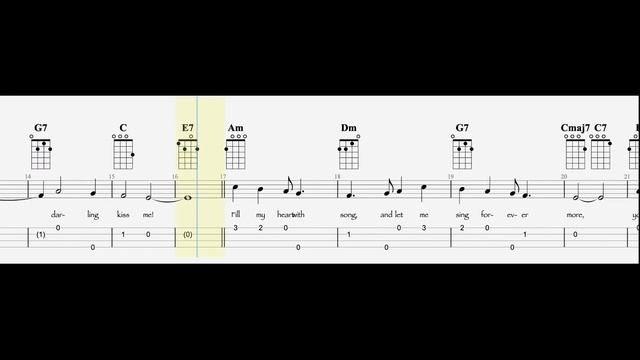 Fly me to the Moon Ukulele Play Along with music on Screen смотреть онлайн