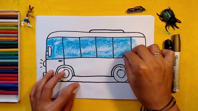 Как нарисовать АВТОБУС / Урок рисования для детей от 3 лет смотреть онлайн