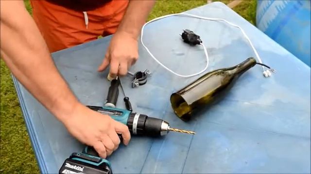 режем стеклянную бутылку для светильника смотреть онлайн