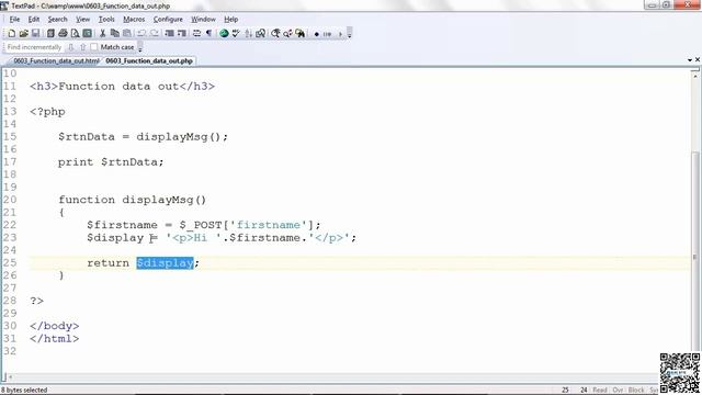 Website Design with PHP & MYSQL - 049 - Functions, Arrays, Strings - Function Returns A Value смотреть онлайн