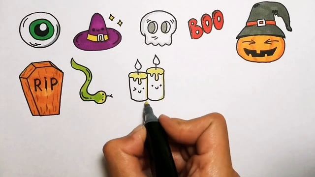 Хэллоуин наклейки/Рисунки на хэллоин/прикольные рисунки для срисовки/ смотреть онлайн