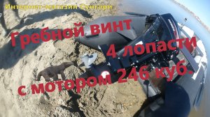 Гребной винт 4 лопасти на моторе 246 куб. см.  С разным весом в лодке НДНД.