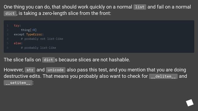 Duck typing trouble. Duck typing test for "i-am-like-a-list" смотреть онлайн