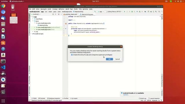 How to add Android Studio shortcut (icon) to the app launcher on Ubuntu смотреть онлайн
