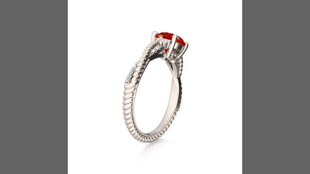 Daffany Round Garnet Crossover Engagement Ring 925 Sterling Silver смотреть онлайн