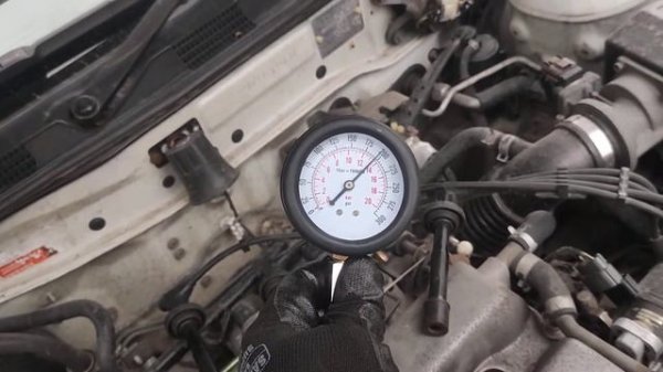 Ниссан Блюберд EU13, SR18DE. Замер компрессии после раскоксовки Fenom.