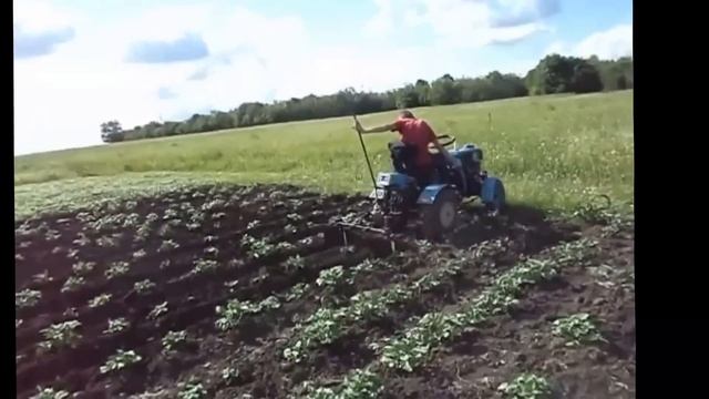 Мини трактор из мотоблока окучивание картофеля смотреть онлайн