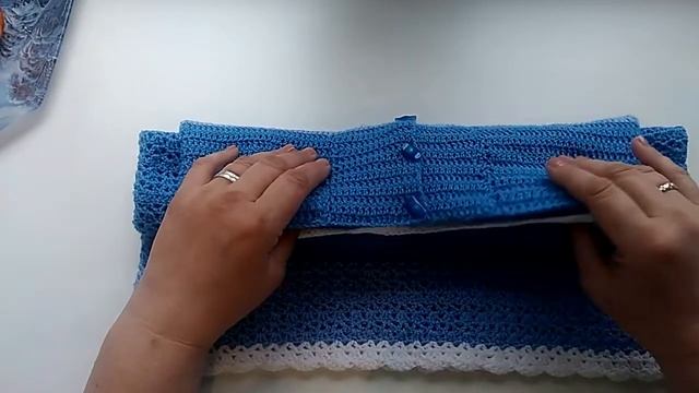 Юбка крючком простым и красивым узором . В комплект к  голубой кофточке.