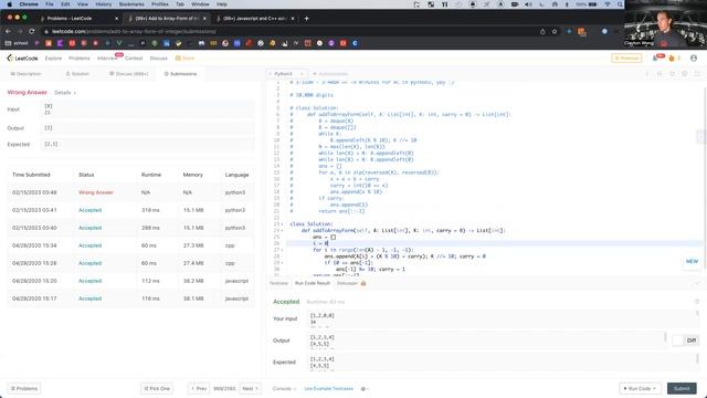 989. Add to Array-Form of Integer (2023-02-15) смотреть онлайн