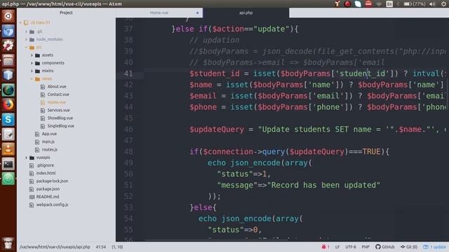 VueJs 2 Tutorial for beginners in HINDI | ENGLISH (#53) Update function to database by Vue Axios смотреть онлайн