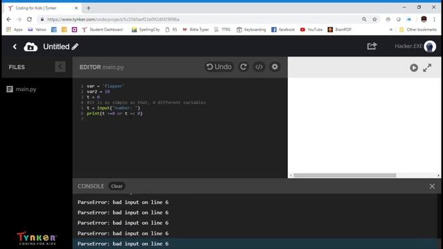 Tynker Python; Variables смотреть онлайн