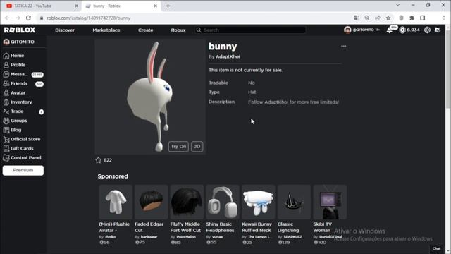 Como Ganhar o item [bunny] Roblox смотреть онлайн