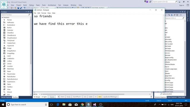 How to solve syntax error in asp.net || visual studio 2015 #error tutorials 3 смотреть онлайн