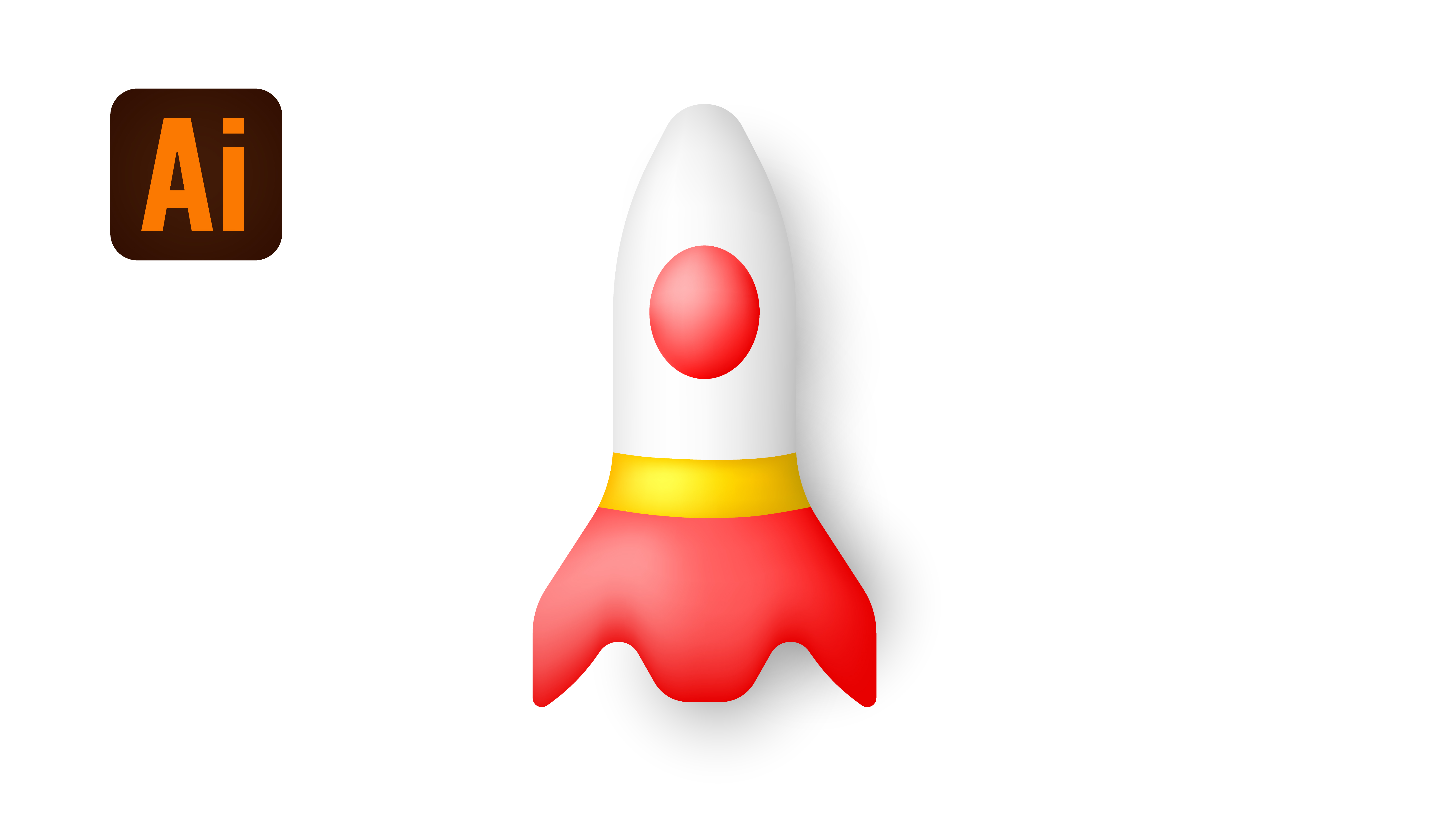 Рисуем ракету в Adobe Illustrator в мультяшном 3d стиле. смотреть онлайн