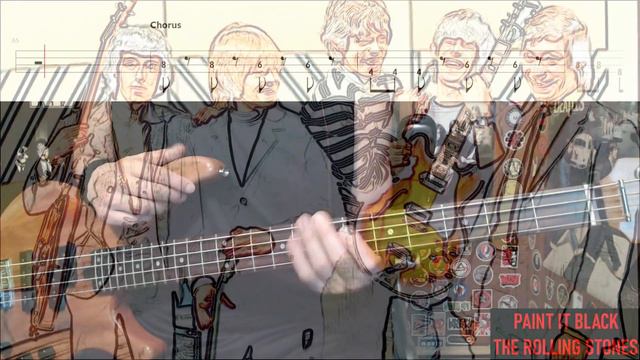 Paint It Black by The Rolling Stones - Bass Cover with Tabs Play-Along смотреть онлайн