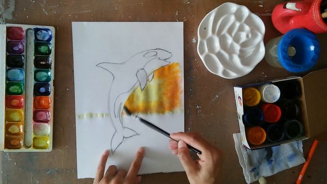 Рисуем косатку с детьми 5-6 лет смотреть онлайн