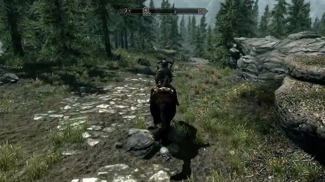 Elder Scrolls V Skyrim Horse ride through the woods смотреть онлайн