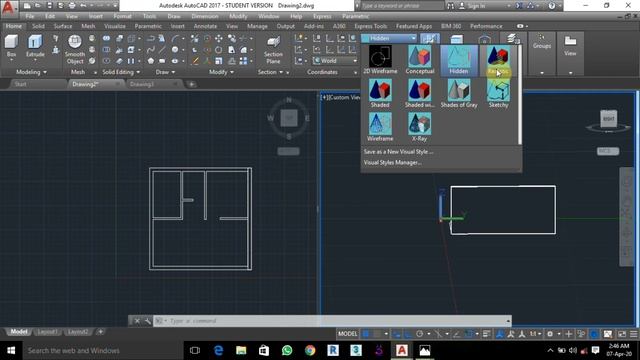 AutoCAD Class-14 (Introduction to 3D, ViewPorts, Visual Style, Extrude, Press-pull, Orbit)- In Hind смотреть онлайн