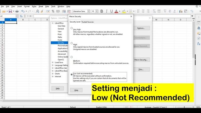 Libre Office - Setting Macro Security (Enable Script) смотреть онлайн
