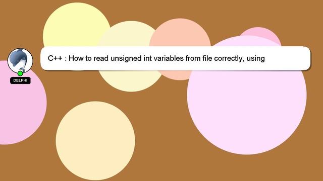 C++ : How to read unsigned int variables from file correctly, using ifstream? смотреть онлайн