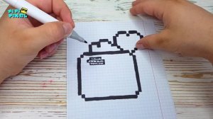 Наклейка  ВЛЮБЛЕННЫЙ СПАЙК из ИГРЫ BRAWL STARS РИСУНКИ ПО КЛЕТОЧКАМ -PIXEL ART