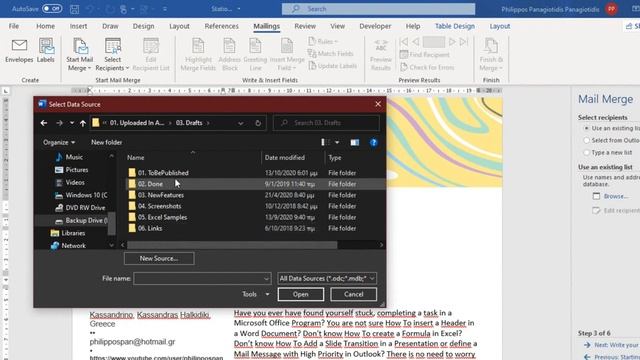 How To Use Mail Merge via Step by Step Wizard in Microsoft Word? смотреть онлайн