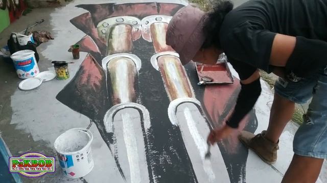 PROSES 3D LANTAI CAT TEMBOK SANGAT SEDERHANA || SENI MURAL || 3D PAINTING смотреть онлайн