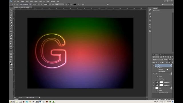 Photoshop CS6 Glowing Neon Text Effect Tutorial