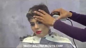 Girl headshave with trimmer
