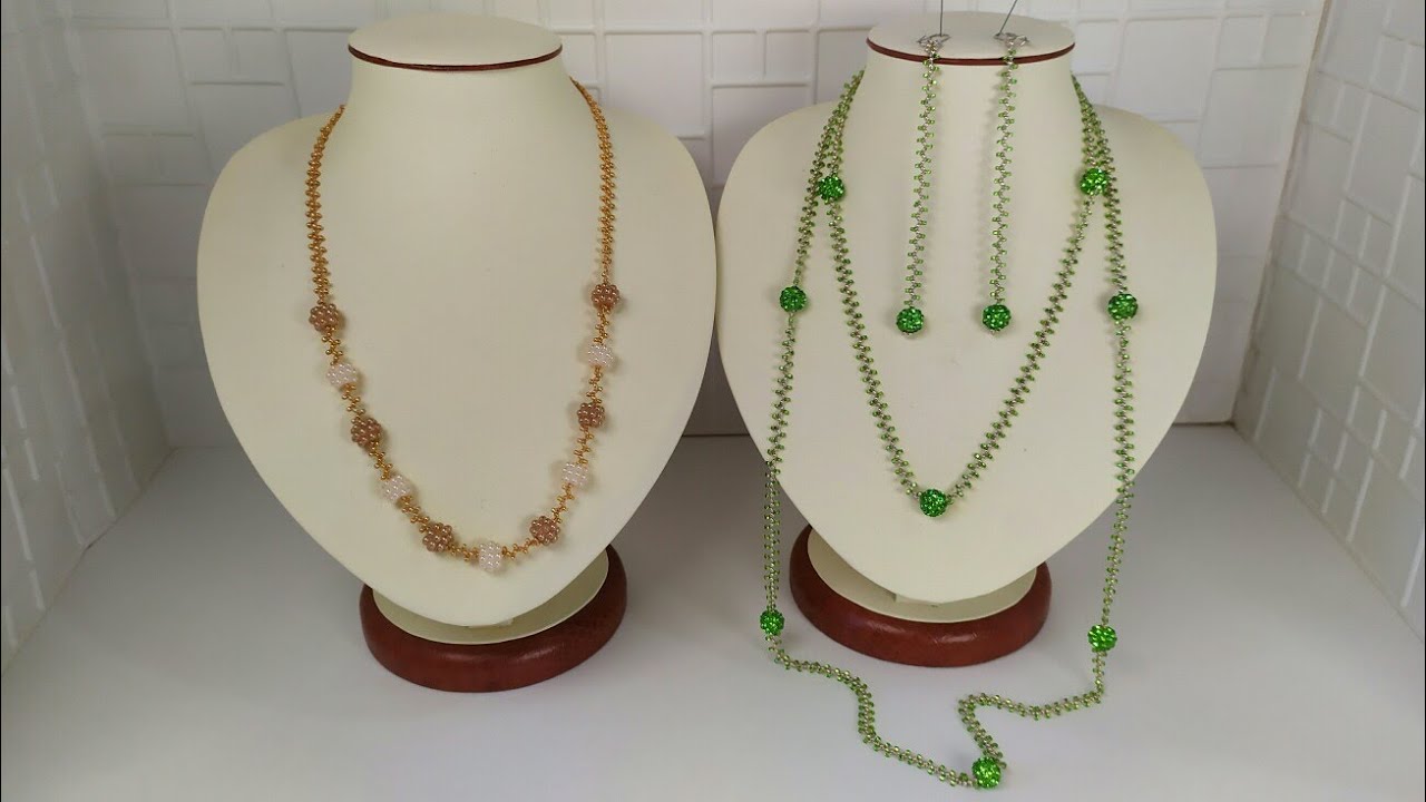 Украшения из бисера. Цепочка из бисера и бусин. Мастер класс. Пошаговый МК для начинающих. смотреть онлайн