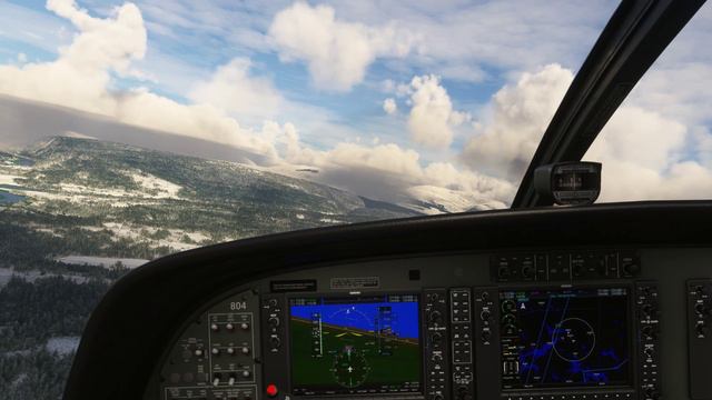 Microsoft Flight Simulator 2020. МУ-и-РАНА (ENRA). Рёсволл. Cessna 208 B. Посадка (Landing) смотреть онлайн