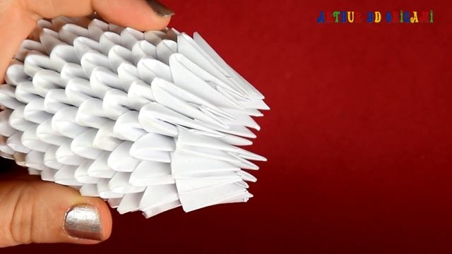 How to make a little snowman from paper ☃ DIY ☃ 3D Origami смотреть онлайн