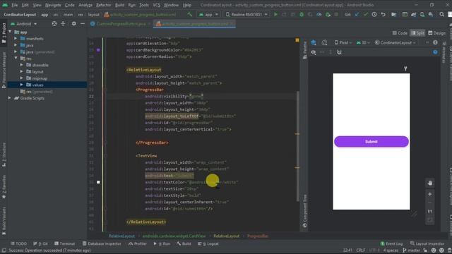 Progress Button in Android||Custom Progress Bar||In Java||Android Tutorial смотреть онлайн