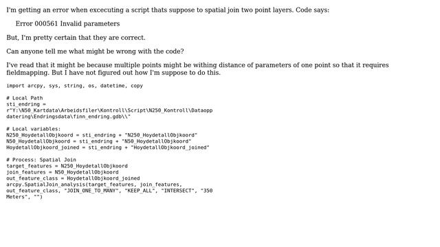 GIS: Spatial join in Python invalid parameters смотреть онлайн
