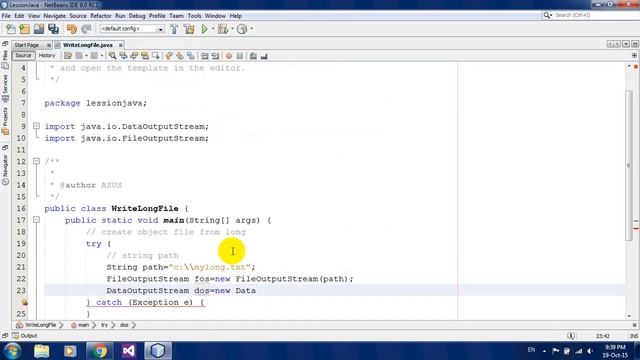 How to Write long to a file using DataOutputStream in Java Netbeans смотреть онлайн