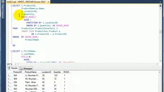 SQL SELECT 12 - OVER clause by Kalman Toth смотреть онлайн
