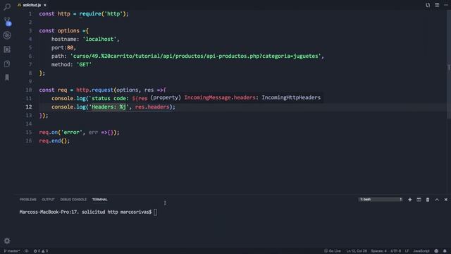 17. Hacer solicitudes HTTP con NodeJS | Curso de NodeJS para principiantes смотреть онлайн