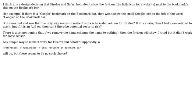 And simple way to make Firefox and Safari to show favicon next to the bookmark title on the... смотреть онлайн
