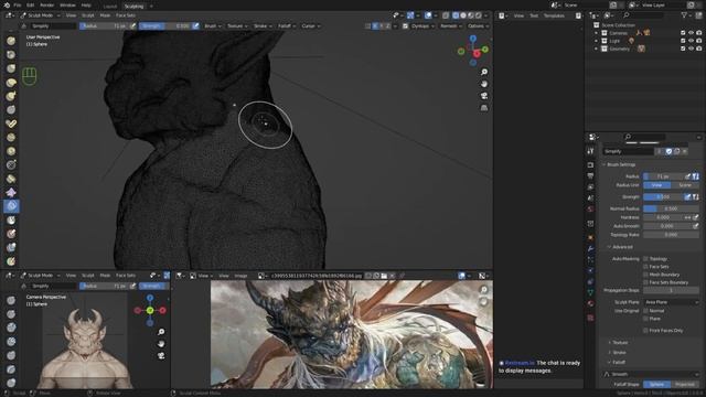 Freestyle Blender Sculpting a Dragon Warrior | Timelapse смотреть онлайн