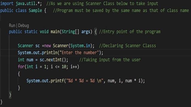 MULTIPLICATION TABLE | WAJP to write Multiplication Table | JAVA смотреть онлайн