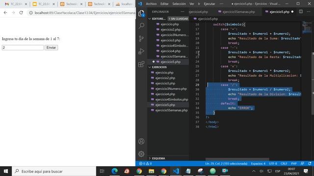 Ejercicio 05 -prt2 en Php смотреть онлайн